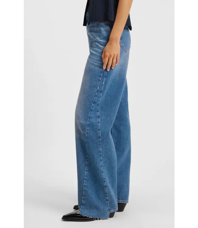 BOSS Jean ample en denim indigo avec ourlets dégradés