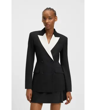 BOSS Blazer structuré avec revers contrastés