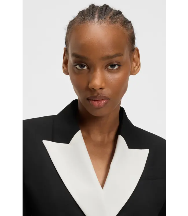 BOSS Structured blazer with contrast lapels