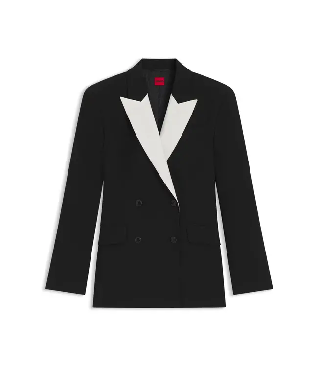 BOSS Structured blazer with contrast lapels