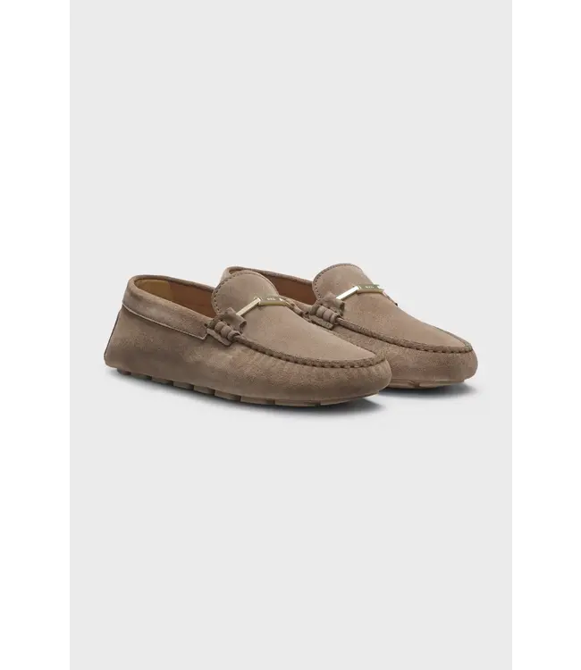 BOSS Suede moccasins with driver outsole