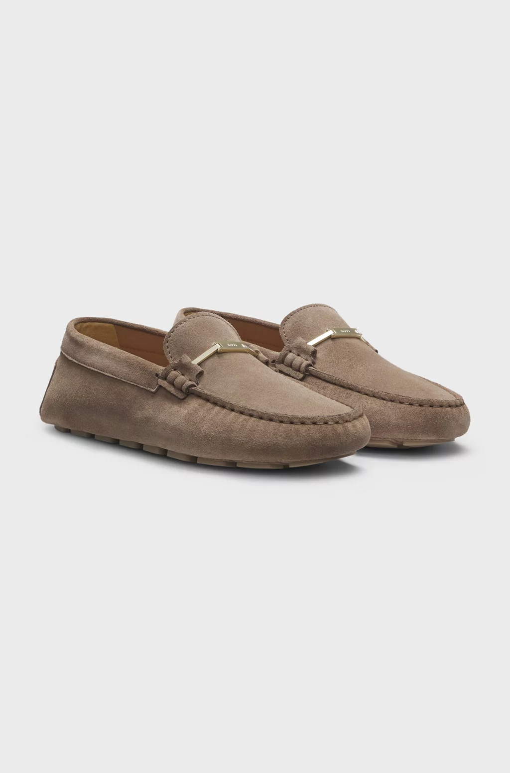 Suede moccasins with driver outsole