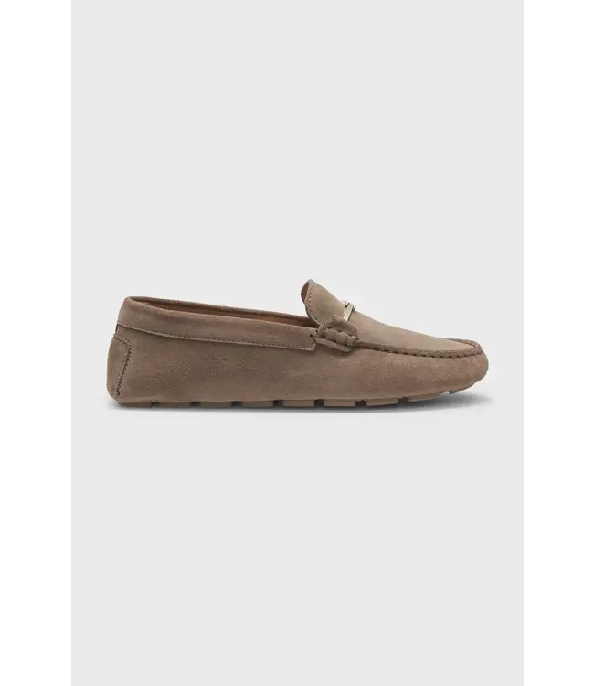 BOSS Suede moccasins with driver outsole