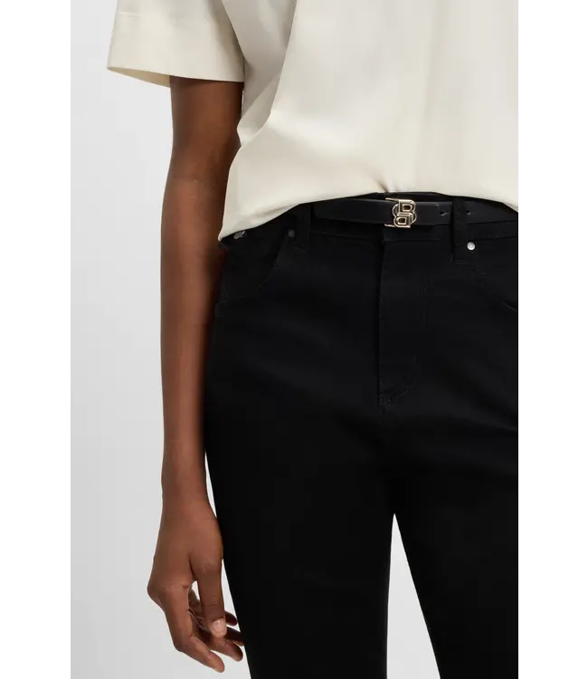 BOSS Reversible leather belt with monogram buckle