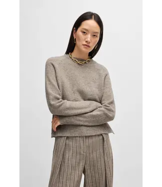 BOSS Crew-neck sweater in stretch fabric