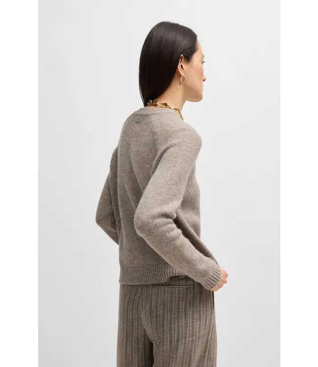 BOSS Crew-neck sweater in stretch fabric