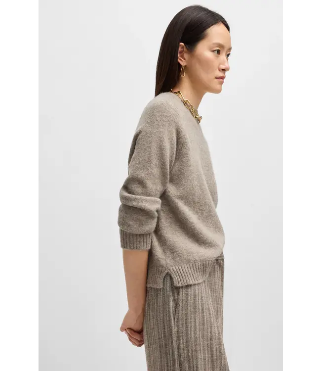 BOSS Crew-neck sweater in stretch fabric