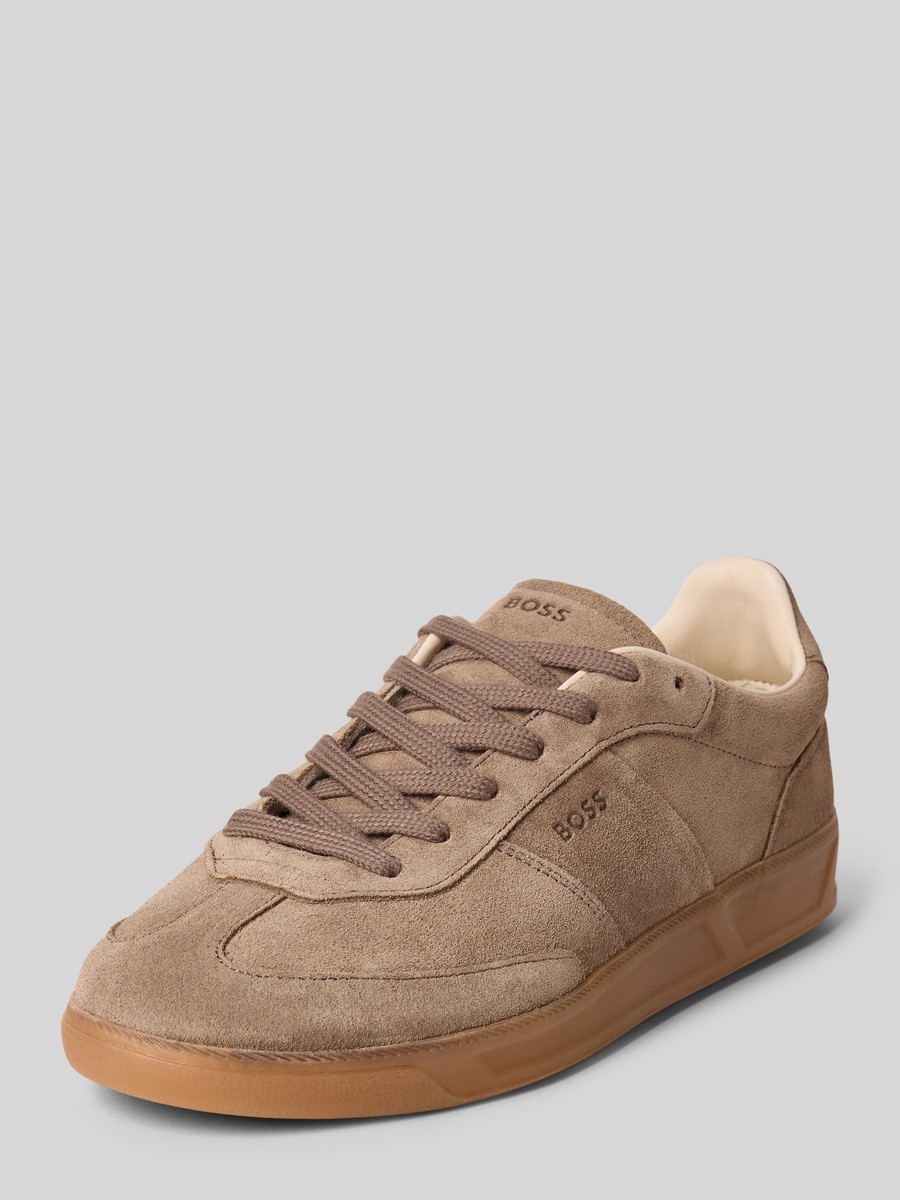 Suede trainers with rubber sole