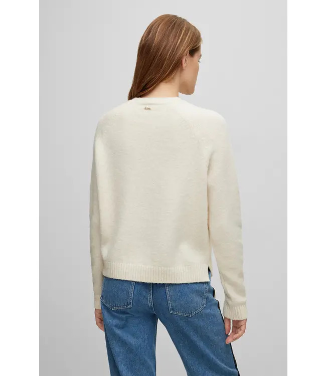 BOSS Crew-neck sweater in stretch fabric