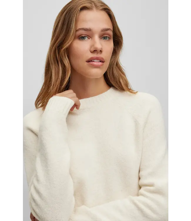 BOSS Pull à col rond en tissu extensible