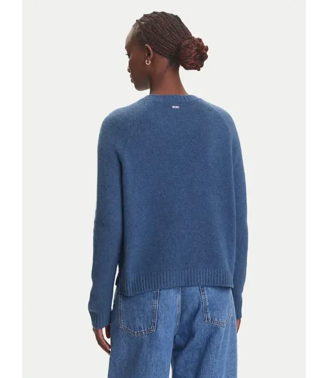 BOSS Crew-neck sweater in stretch fabric