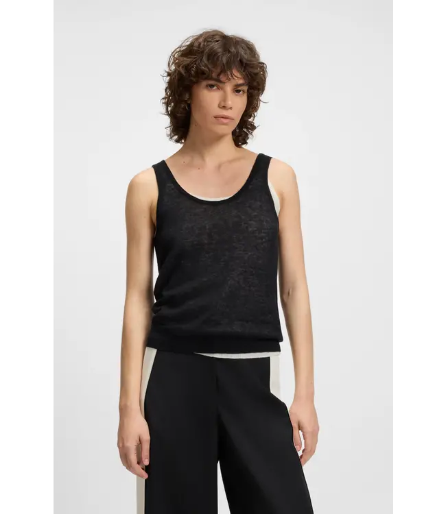 BOSS Débardeur en tricot avec design superposé