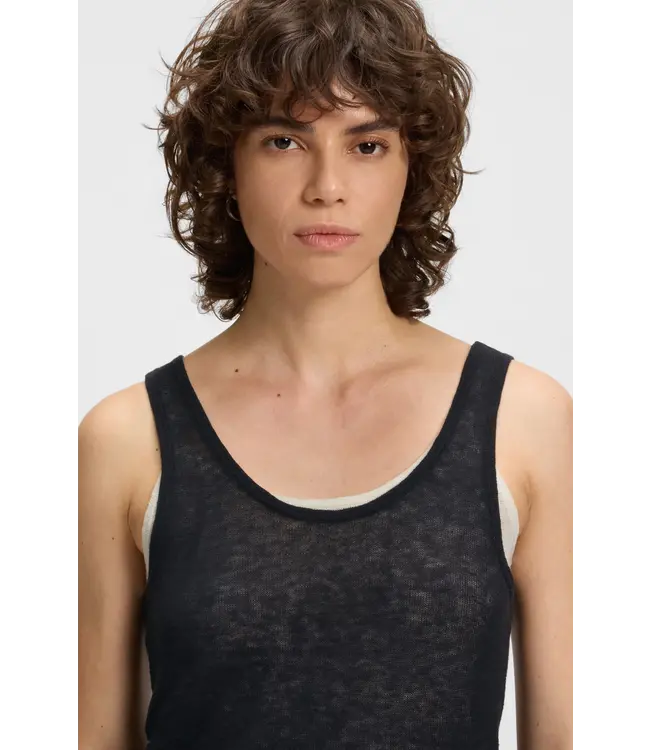 BOSS Débardeur en tricot avec design superposé