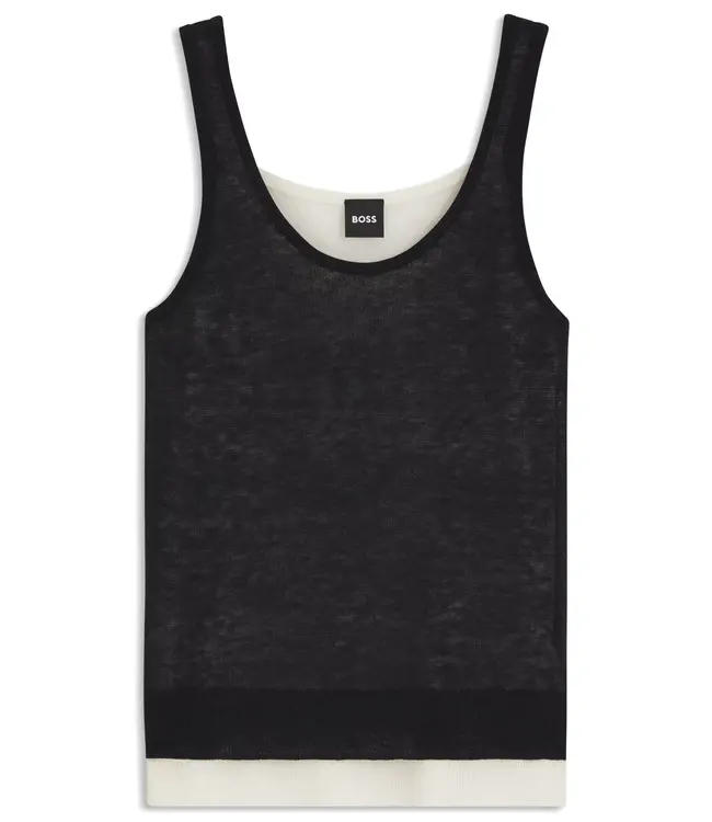 BOSS Débardeur en tricot avec design superposé