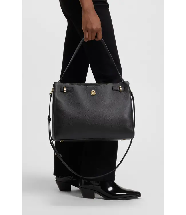 BOSS Leather tote bag with Double B monogram