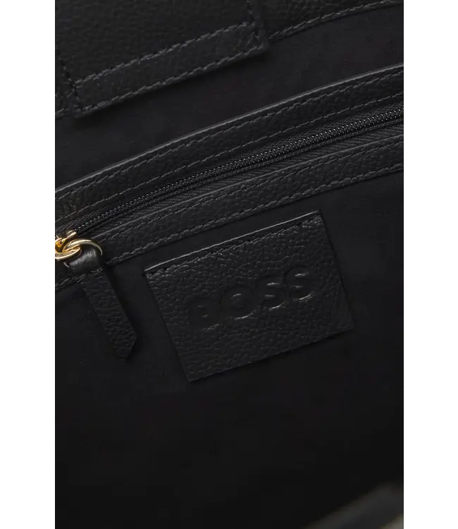 BOSS Leather tote bag with Double B monogram