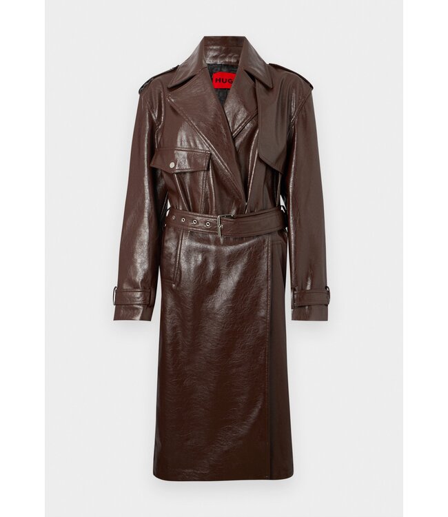 BOSS Malitte faux leather trenchcoat