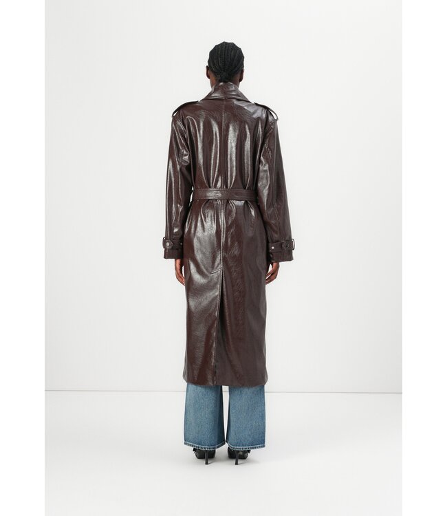 BOSS Malitte faux leather trenchcoat