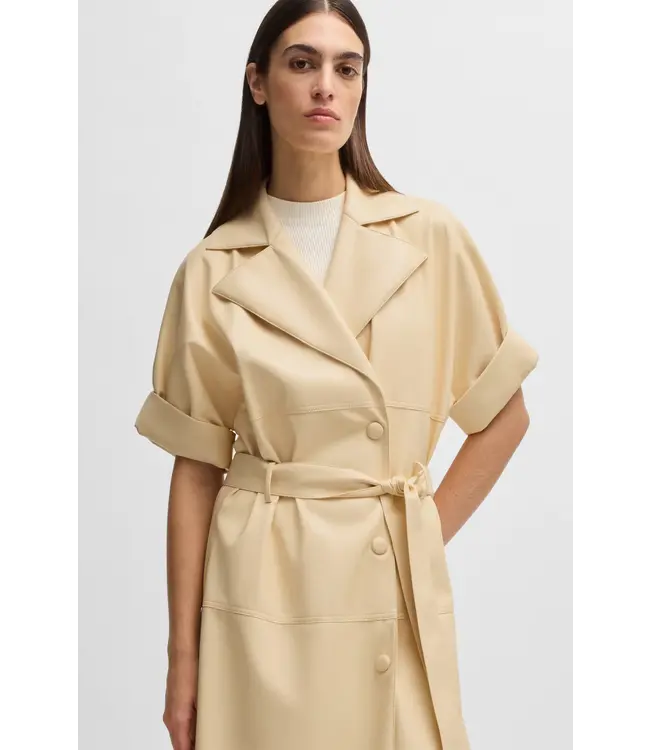 BOSS Trench-style relaxed-fit dress in faux leather