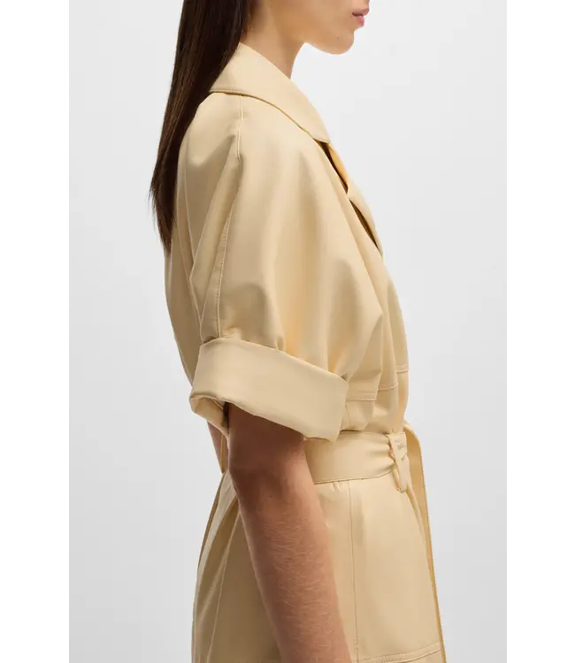 BOSS Trench-style relaxed-fit dress in faux leather