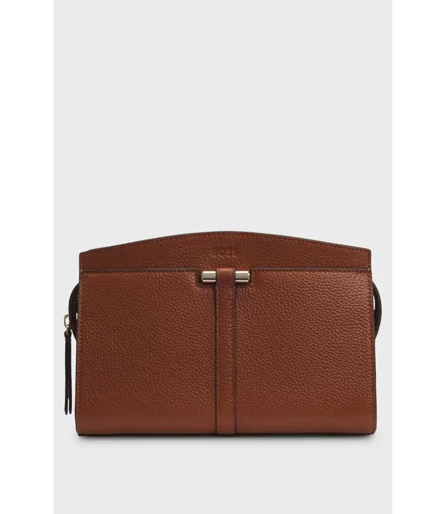BOSS Grained-leather crossbody bag with hardware trims