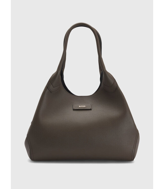 BOSS Sac fourre-tout en cuir grainé avec logo en relief