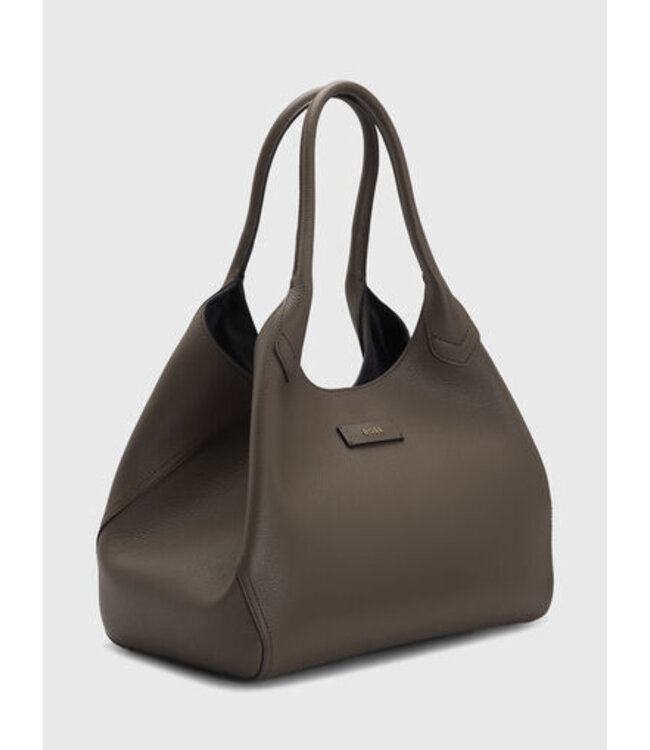 BOSS Sac fourre-tout en cuir grainé avec logo en relief