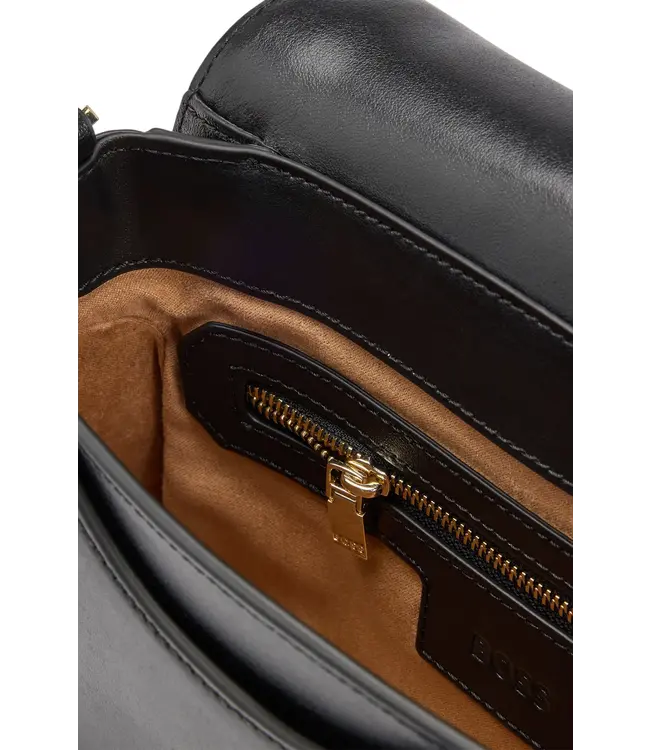 BOSS Italian-leather saddle bag with signature hardware
