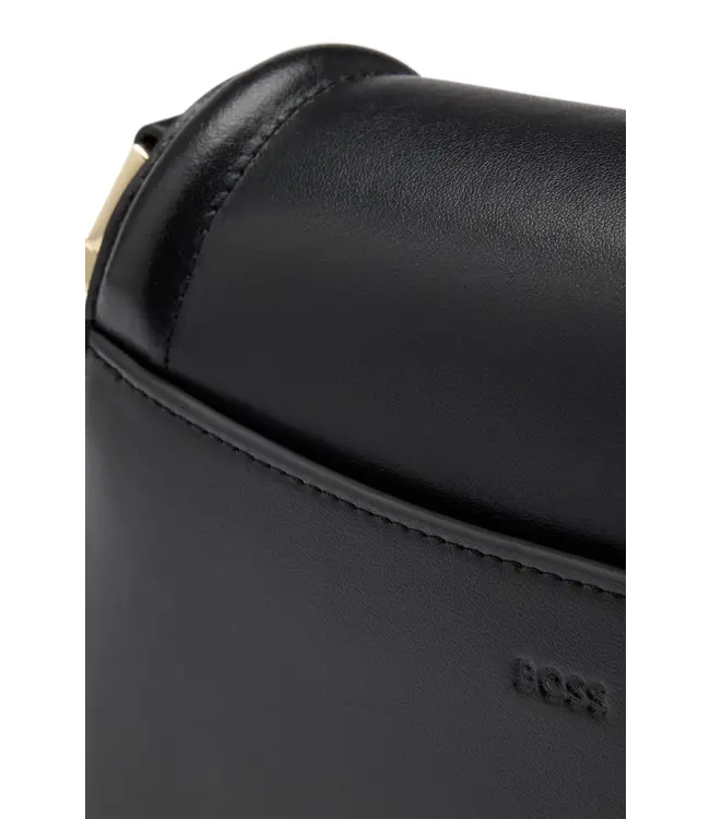 BOSS Italian-leather saddle bag with signature hardware