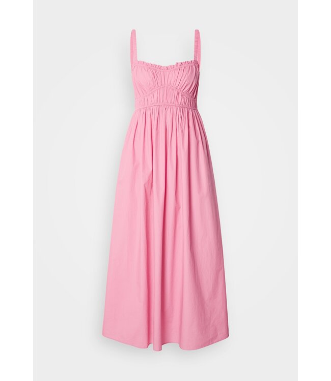 BOSS Cotton-poplin dress with ruched bodice