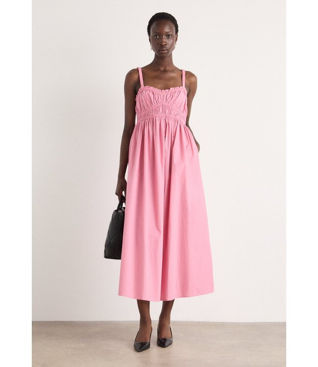 BOSS Robe en popeline de coton avec corsage froncé