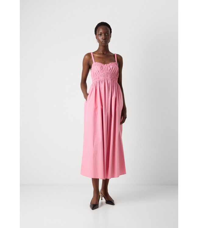 BOSS Robe en popeline de coton avec corsage froncé