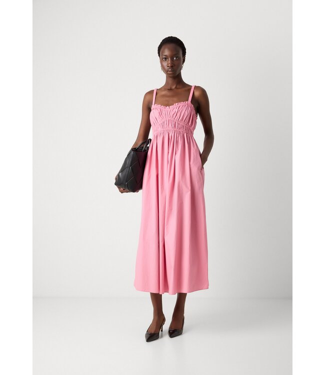 BOSS Robe en popeline de coton avec corsage froncé