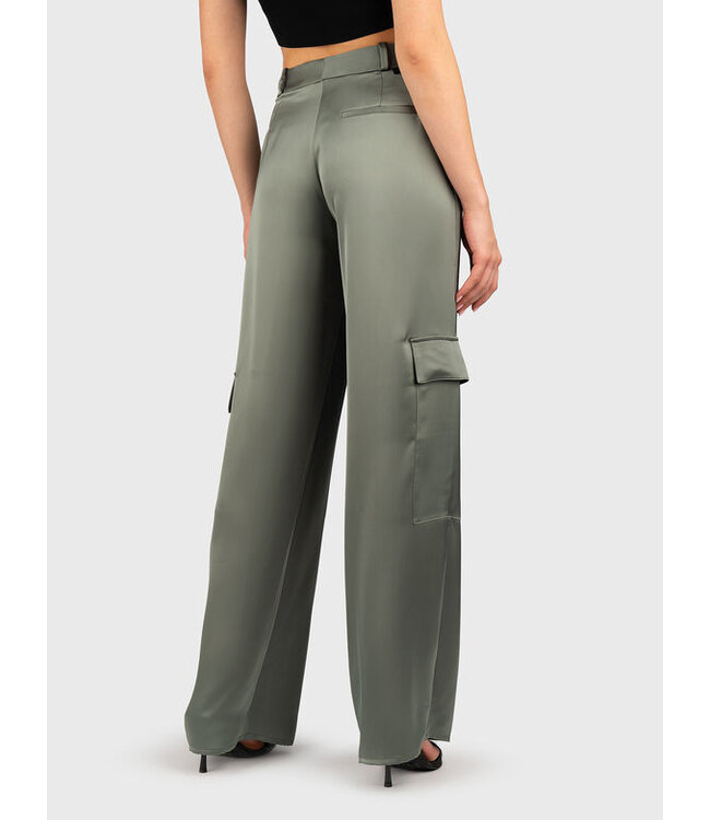 BOSS Relaxed-fit cargo trousers in satin