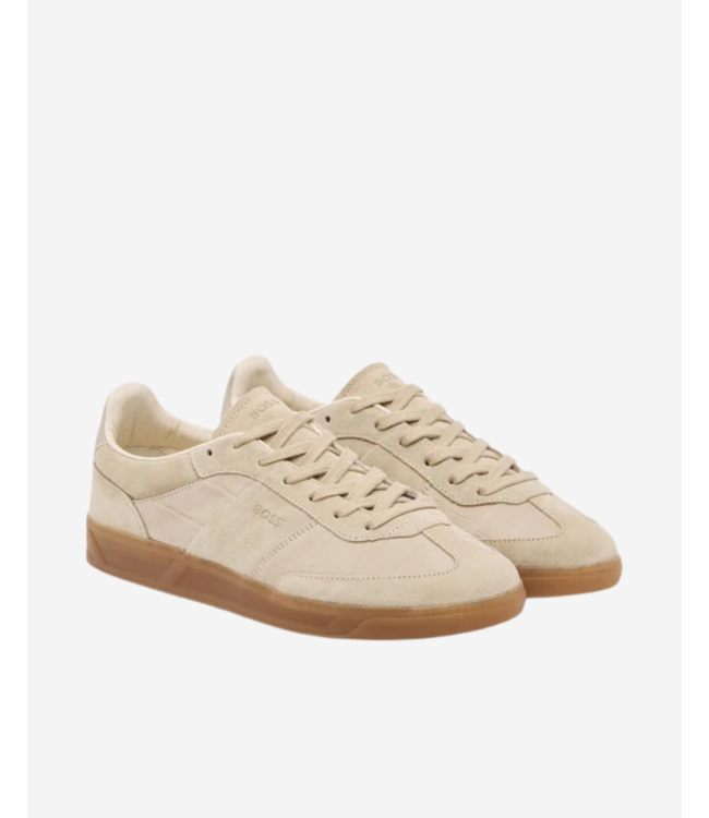 BOSS Suede trainers with rubber sole