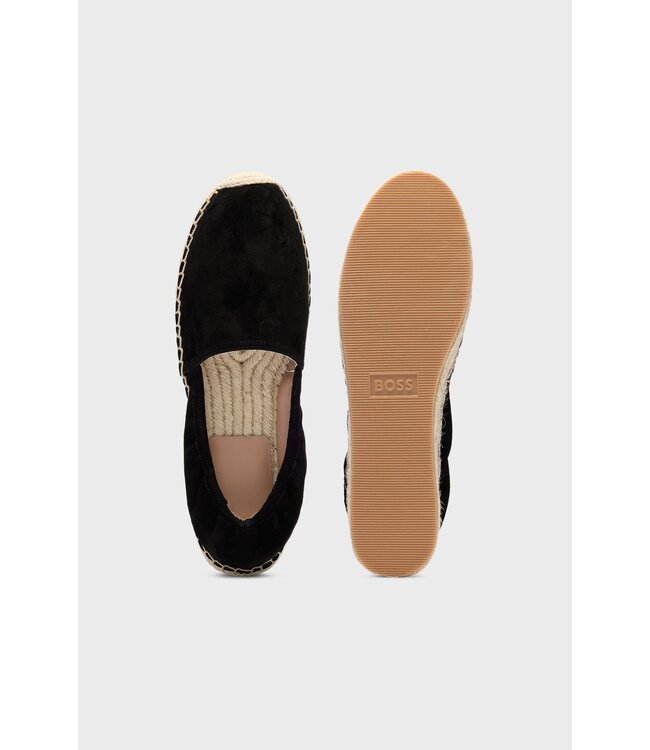 BOSS Espadrilles en daim avec talon élastiqué