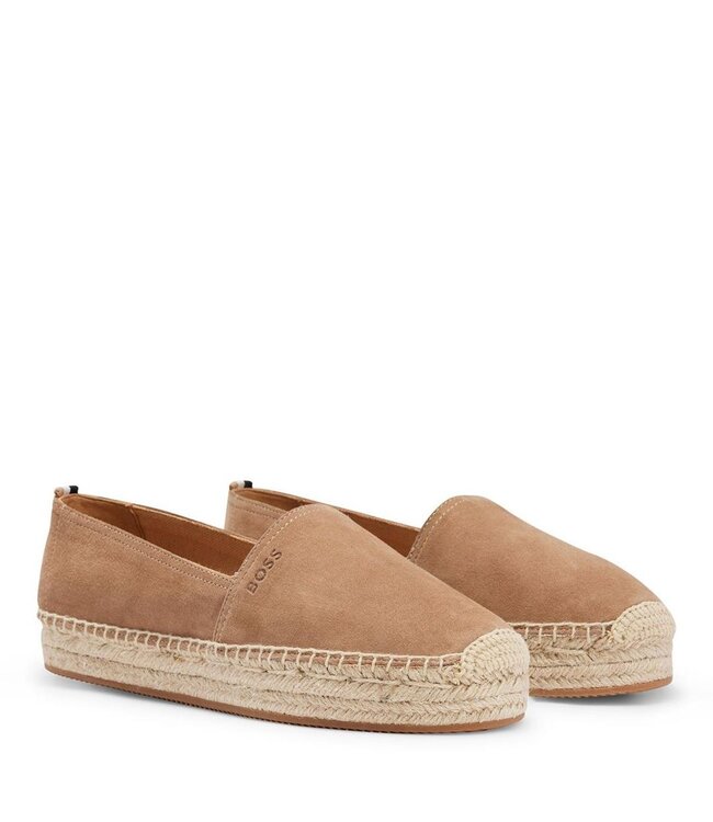 BOSS Espadrilles en daim avec talon élastiqué