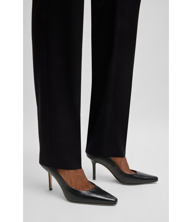 BOSS Leather pumps with Double B monogram trim