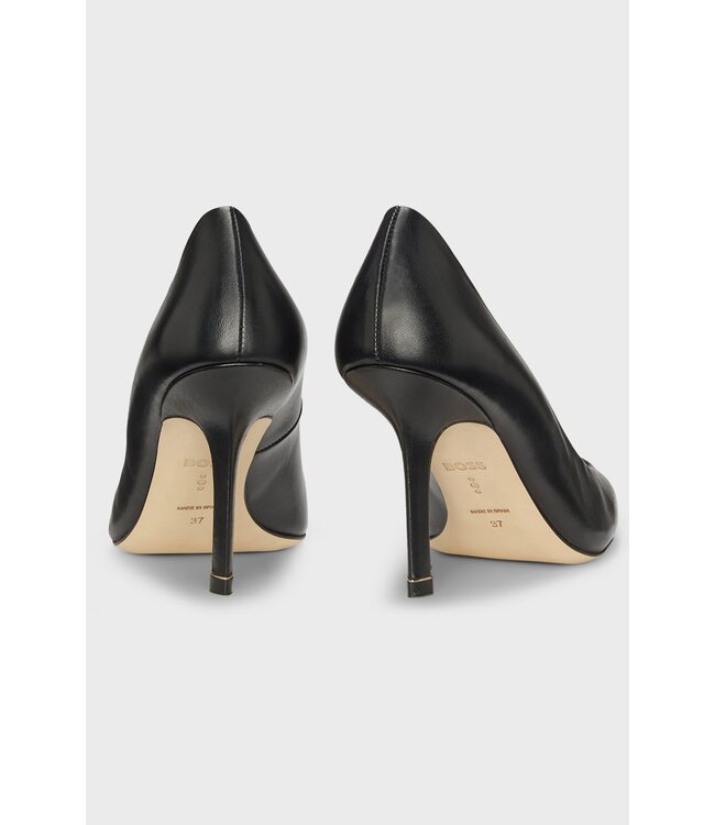 BOSS Leather pumps with Double B monogram trim
