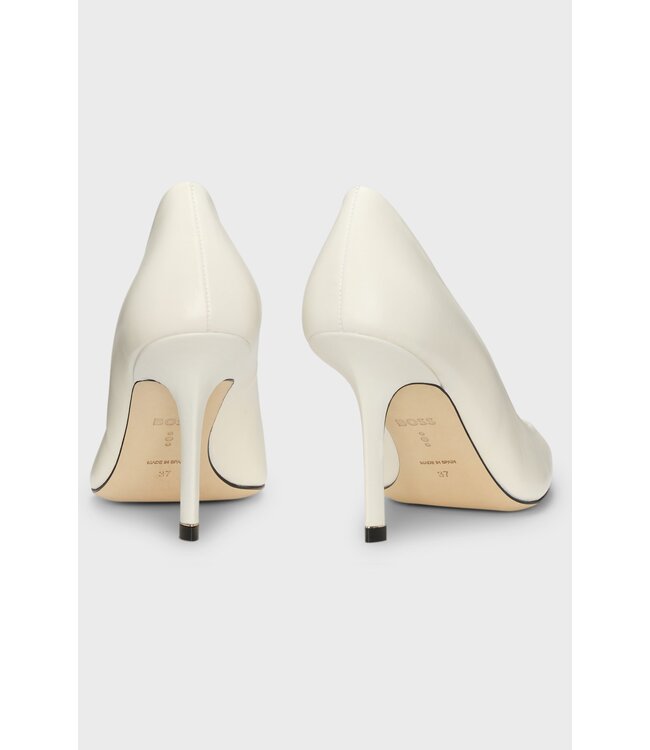 BOSS Escarpins en cuir avec bordure monogramme Double B