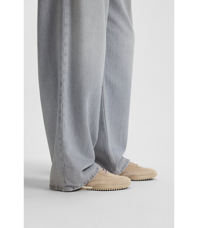 BOSS Suede trainers with leather backtab