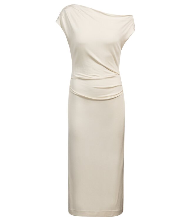BOSS Stretch-jersey dress with off-the-shoulder neckline