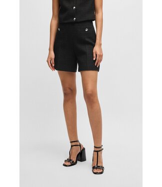 BOSS Short bouclé avec boutons à logo superposé