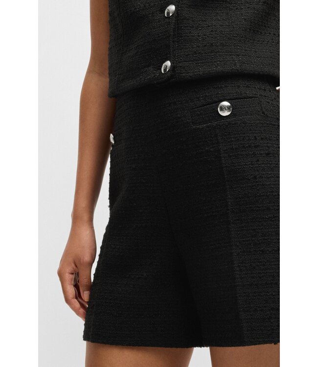 BOSS Short bouclé avec boutons à logo superposé