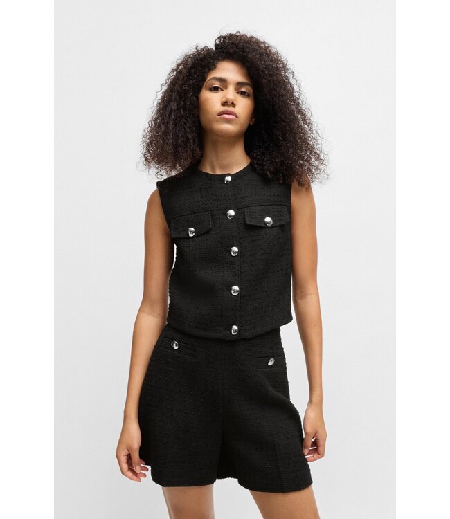 BOSS Gilet coupe classique en tissu bouclé