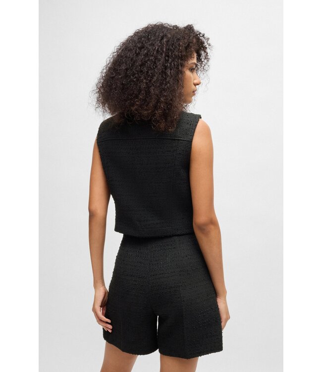 BOSS Regular-fit waistcoat in bouclé fabric