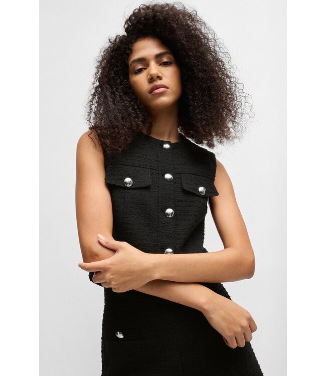 BOSS Gilet coupe classique en tissu bouclé