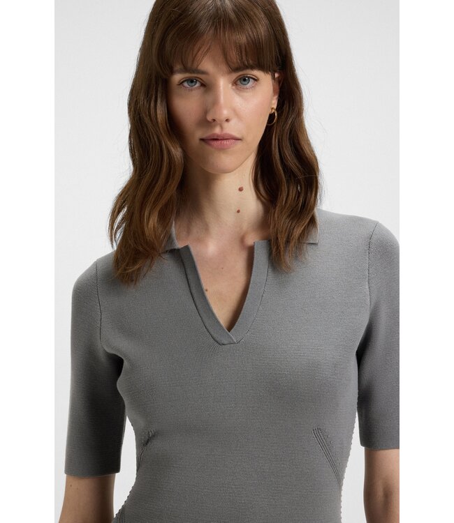 BOSS Knitted dress with skipper collar