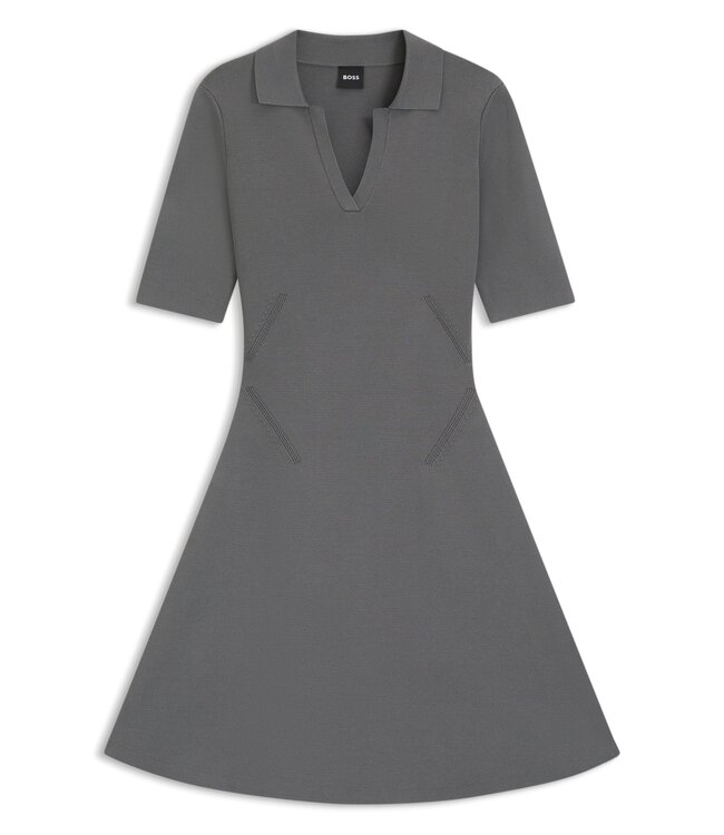 BOSS Knitted dress with skipper collar