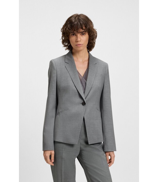 BOSS Slim-fit blazer in melange virgin wool